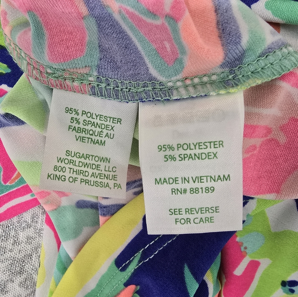 Lilly Pulitzer Lilianna Printed Loop-Neck Dress Neon Casa Banana Small - Picture 8 of 8